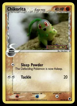 2006 Pokemon EX - Dragon Frontiers Chikorita #44 Heavy Play Holo - Image 1