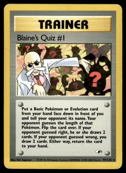 2000 Pokemon Gym - Heroes Blaine’s Quiz #1 #97 Heavy Play - Image 1