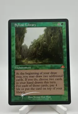 MTG Sylvan Library Retro Frame Foil NM Dominaria Remastered DMR 350 - Image 1