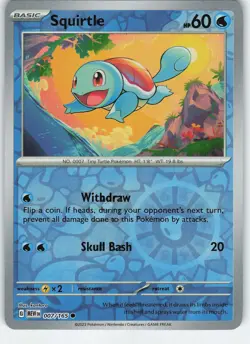 Squirtle - 007/165 Common Reverse Holo SV: Scarlet & Violet 151 NM Pokemon - Image 1