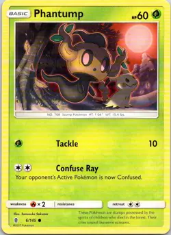 PHANTUMP 6/145 COMMON GUARDIANS RISING POKEMON LP - Image 1