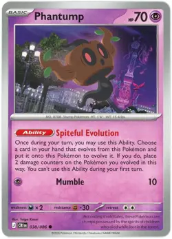 PHANTUMP 038/086 POKEMON CHAOS RISING NM/MINT PACK FRESH - Image 1