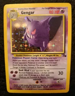 Pokemon Card Gengar 5/62 Fossil Holo - Image 1