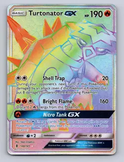 TURTONATOR GX (SECRET) 148/145 HOLO SEC GUARDIANS RISING POKEMON NM - Image 1