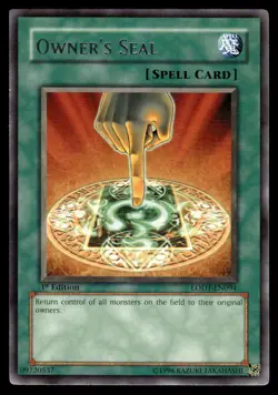 Yu-Gi-Oh! 1st Edition Owner's Seal #LODT-EN094 Light Play - Image 1