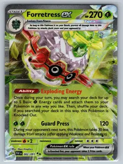 Forretress ex 002/091 Double Rare Paldean Fates Pokemon Holo Near Mint - Image 1