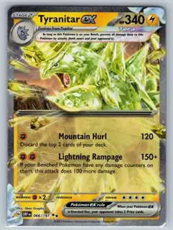 Tyranitar ex 066/197 Double Rare Obsidian Flames Pokemon Holo Near Mint - Image 1