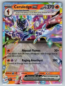 Ceruledge ex 036/191 Double Rare Surging Sparks Pokemon Holo Near Mint - Image 1