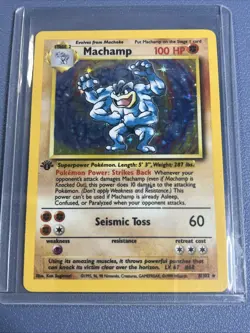 Pokemon TCG Machamp Holo Rare 1st Edition Base Set 8/102 - Image 1