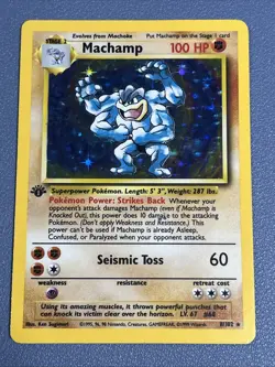 Pokemon TCG Machamp Holo Rare 1st Edition Base Set 8/102 - Image 3
