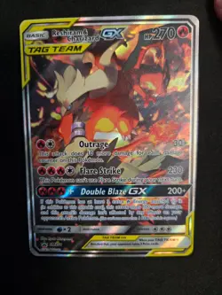 2019 Pokemon Reshiram & Charizard GX Black Star Promo Full Art #SM201 - NM - Image 1