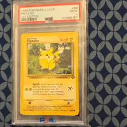 Pokemon Pikachu 60/64 Jungle 1st Edition Regular Common PSA 9 1999 English - Image 1