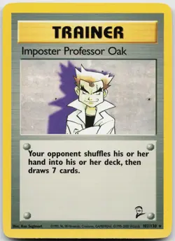 Imposter Professor Oak 102/130 Rare Base Set 2 Pokemon Lightly Played - Image 1