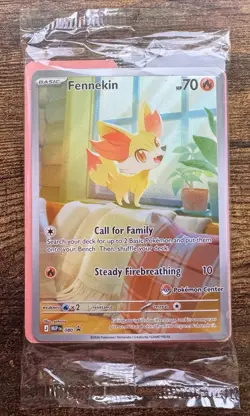 Pokemon Fennekin 080 Promo Sealed | Pokemon Center Stamp | Chaos Rising - Image 1