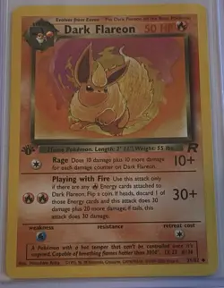 99-2000 Pokemon TCG Team Rocket 1st Edition Dark Flareon #35/82 EX-NM - Image 1