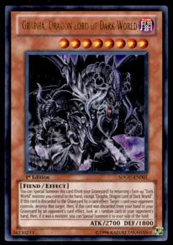 Yu-Gi-Oh! 1st Edition Grapha, Dragon Lord Of Dark World #SDGU-EN001 Near Mint - Image 1