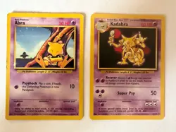 Pokemon Base Set Abra & Kadabra Card Lot 1999 WOTC Played Vintage 43/102 32/102 - Image 1
