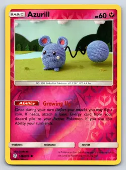 Azurill 146/236 Common Cosmic Eclipse Pokemon Reverse Holo Lightly Played - Image 1