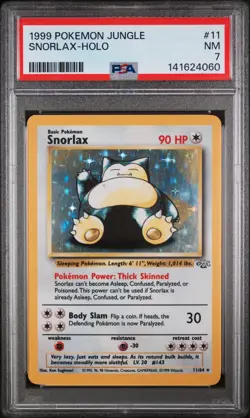 1999 POKEMON JUNGLE #11 SNORLAX-HOLO PSA 7 - Image 1