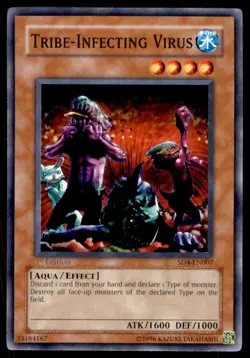 Yu-Gi-Oh! Tribe-Infecting Virus #SD4-EN007 1st Edition Light Play - Image 1