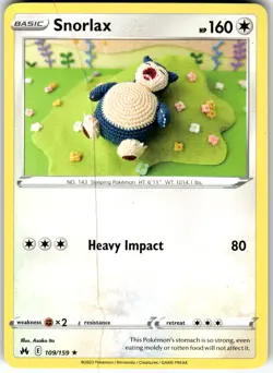 Snorlax 109/159 Crown Zenith Pokemon NM Fast Ship - Image 1
