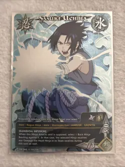 Naruto TCG Sasuke Uchiha Full Art Foil Promo Card NM PR-068 Shonen Jump - Image 1
