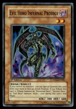 Yu-Gi-Oh! 1st Edition Evil Hero Infernal Prodigy #DP06-EN008 Light Play - Image 1