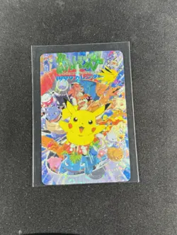 Ash & Pikachu - 1999 Pocket Monster Pokemon Vintage Poker Card Holo Back - Image 2