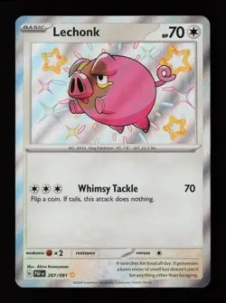 Lechonk 207/091 Shiny Rare Paldean Fates Pokemon Cards - Image 1