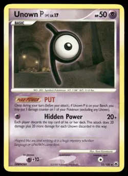 Pokemon Cards Unown [P] 33/100 Majestic Dawn Rare MP - Image 1