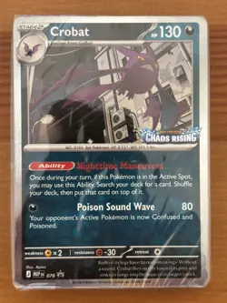 Crobat MEP076. Chaos Rising Pokemon TCG Prerelease Promo Sealed Cards - Image 1