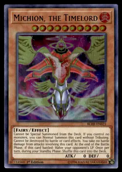 Yu-Gi-Oh! 1st Edition Michion, the Timelord #BLRR-EN021 Light Play - Image 1