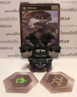 Bakugan Nillious Battle Planet Black Darkus B500 - Nillious Card - 2 Bakucores - Image 1