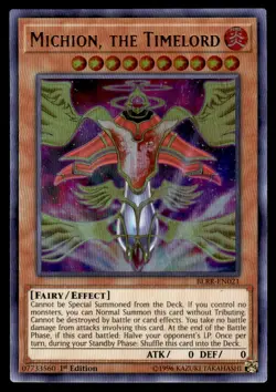 Yu-Gi-Oh! 1st Edition Michion, the Timelord #BLRR-EN021 Light Play - Image 1