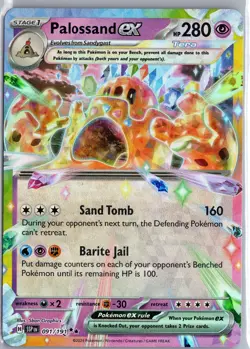 Palossand ex 091/191 Full Art Tera Scarlet & Violet Pokemon Card NM - Image 1