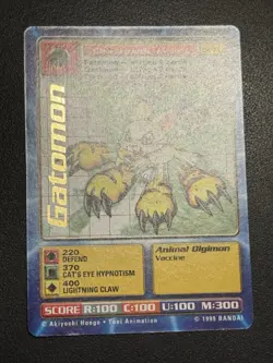 Digimon Gatomon BO-77 Gold Rare Digi Battle Series 2 Card Bandai 1999 - Image 3