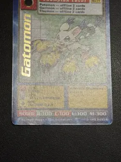 Digimon Gatomon BO-77 Gold Rare Digi Battle Series 2 Card Bandai 1999 - Image 4