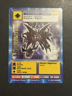 Myotismon Digimon Bo-76 Ultimate Android Digimon English Card 1999 Bandai - Image 3