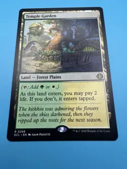 MTG ECL R 0268 Temple Garden Lorwyn Eclipsed Shock Land Rare NM/M Regular - Image 1