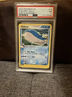 Pokemon 2003 EX Ruby Sapphire Wailord #14 Holo PSA 7 - Image 1
