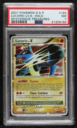 Lucario LvX Holo Pokemon Diamond & Pearl Mysterious Treasures #122 2007 - Image 1