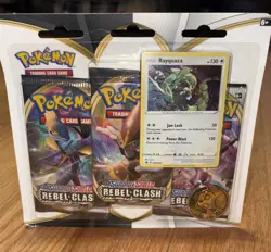 Pokemon SWSH Rebel Clash Rayquaza 3-Pack Booster Blister Set - Factory Sealed 820650806858 - Image 1