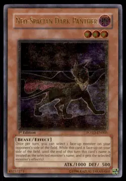 Yu-Gi-Oh! NEO-SPACIAN DARK PANTHER #POTD-EN005 1ST EDTION LIGHT PLAY - Image 1