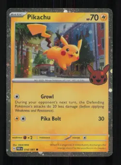 PIKACHU HOLO RARE HOLO 018/091 NM POKEMON - Image 1
