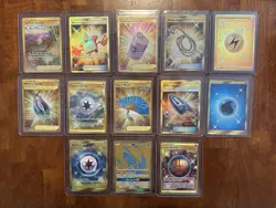 (13) Pokemon Gold Secret Rare Lot – Pack Fresh NM – Energies, Trainers, GX - Image 1