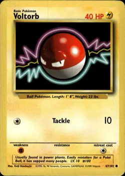 Pokemon Base Set #067/102 Voltorb Common Lightly played B - Image 1