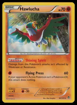Hawlucha 63/111 Holo Rare Furious Fists Pokemon Holo Near Mint - Image 1