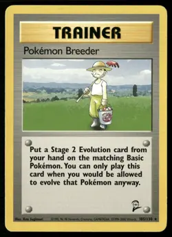 Pokemon Breeder 105/130 Rare Base Set 2 Pokemon Lightly Played - Image 1