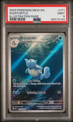 Pokemon TCG Wartortle 171/165 Scarlet & Violet 151 Illustration Rare PSA 9 - Image 1