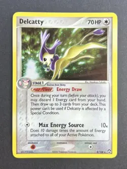 Pokemon TCG Delcatty 8/108 Holo Rare - EX Power Keepers (2007) - MP - Image 1